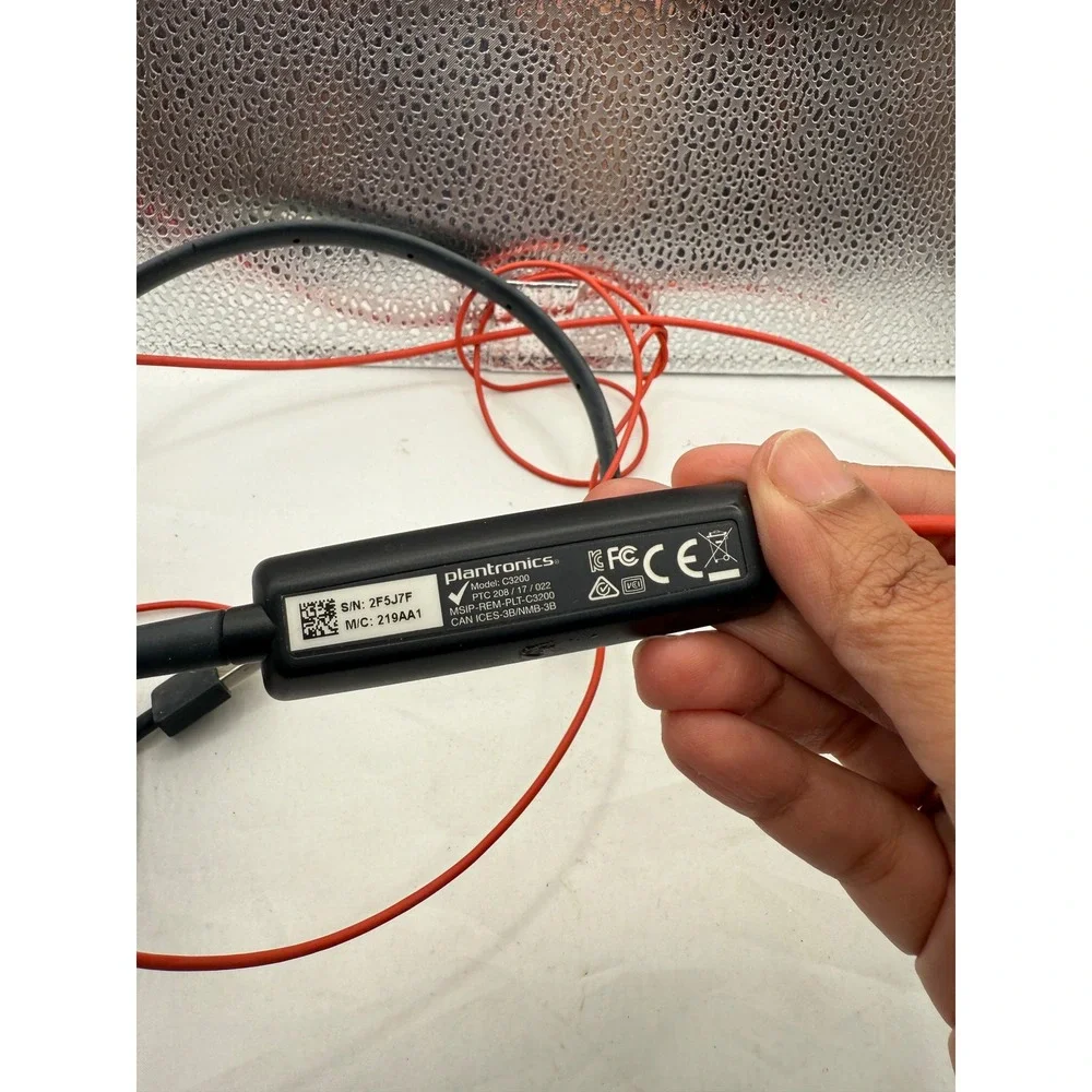 Plantronics PLT C3200 USB Headset Noise Canceling Microphone Red Cord Office‎